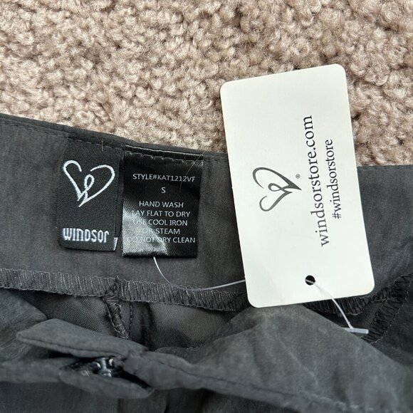 Windsor Charcoal Black Trendy Girl Wide-Leg Cargo Twill Pants NWT Size Small - Picture 6 of 10